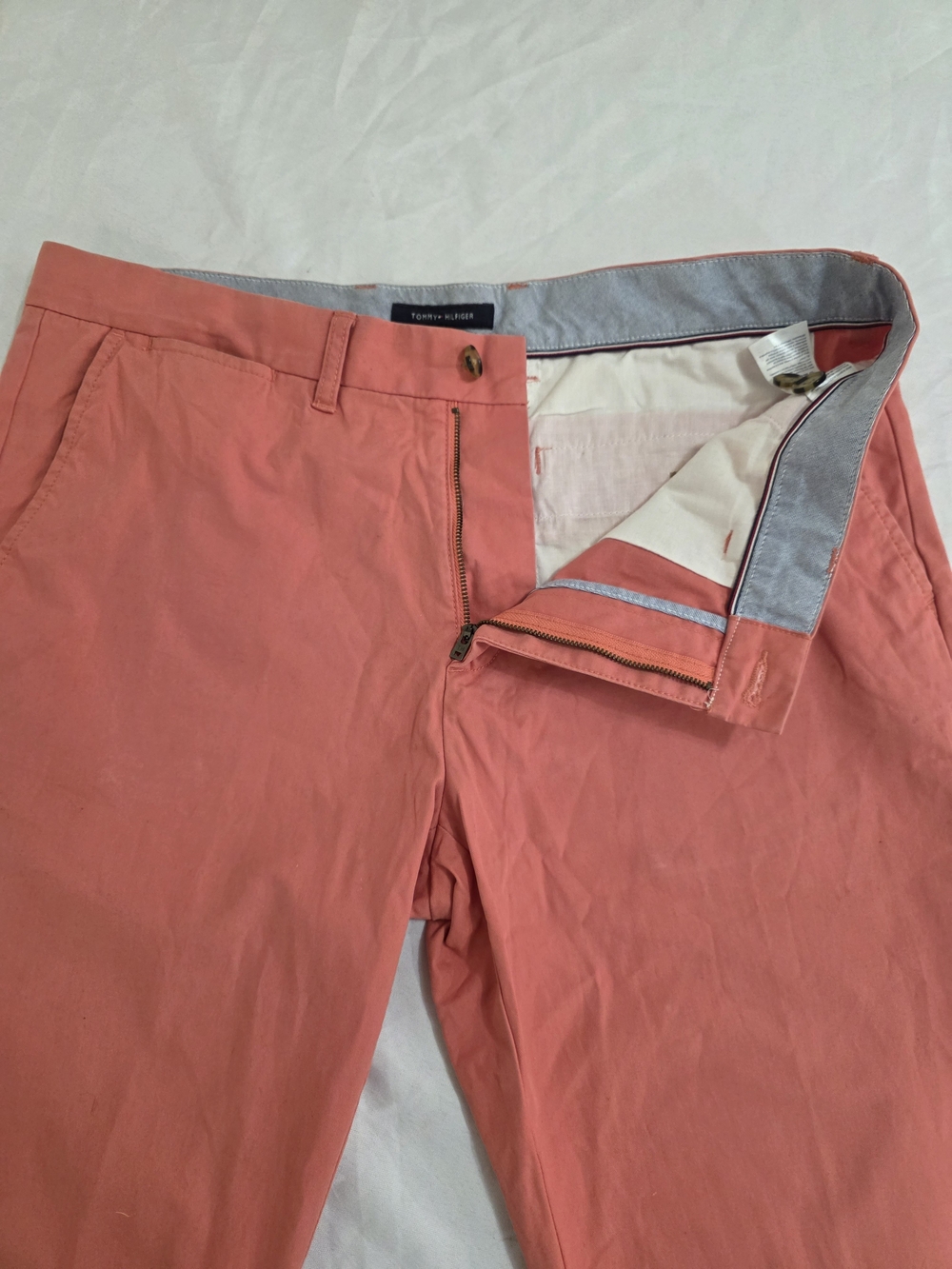 Tommy Hilfiger Cotton Khaki Coral Chino Pants Men W36 L32